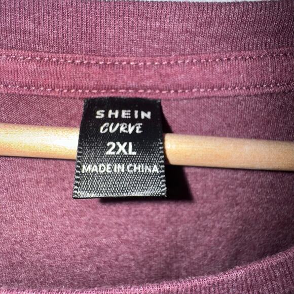 Shein 2XL Purple Leopard Print Heart Graphic Tee - Picture 3 of 4